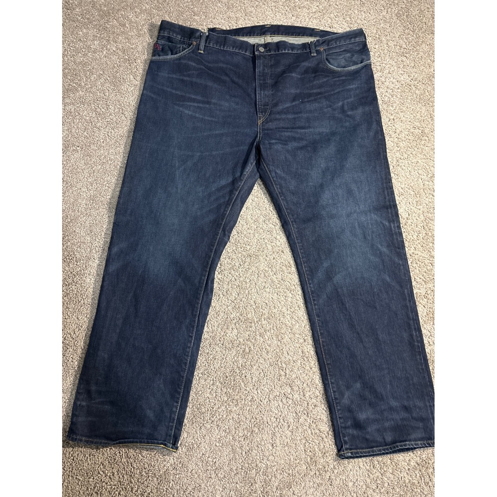 Levis 501 Original Fit Jeans Mens Dark Indigo Straight Leg Denim Pants 48/32